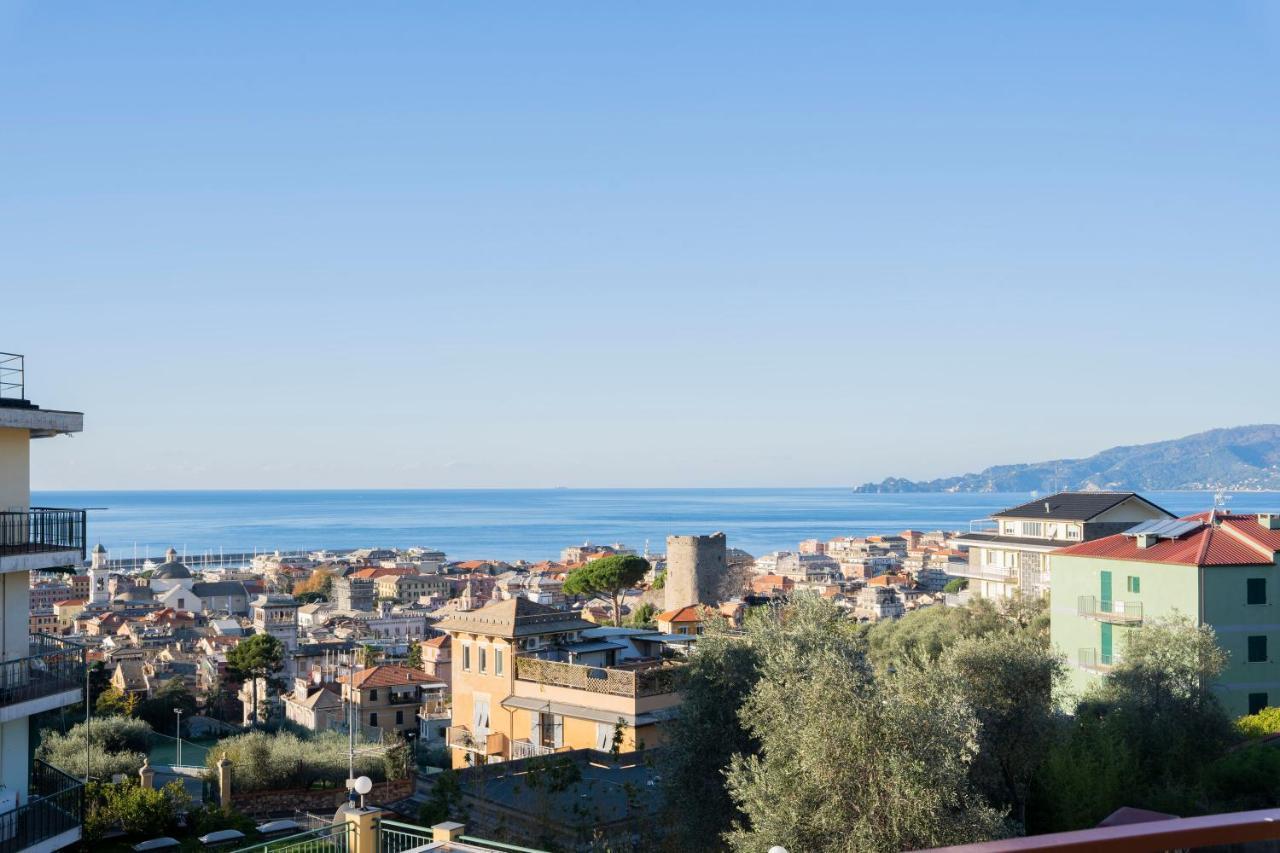 093 - Casa Panorama, Vista Mare E Vista Portofino, 500 Metri Centro Di Chiavari, Posto Auto Gratis Incluso Apartment Exterior foto