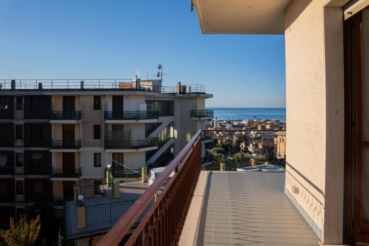 093 - Casa Panorama, Vista Mare E Vista Portofino, 500 Metri Centro Di Chiavari, Posto Auto Gratis Incluso Apartment Exterior foto